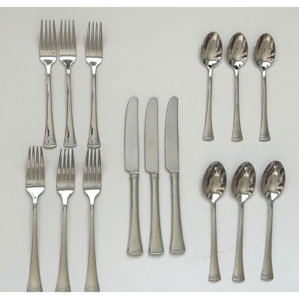 Lenox Portola Stainless Steel Flatware 15 Piece Set Forks Knives Spoons China